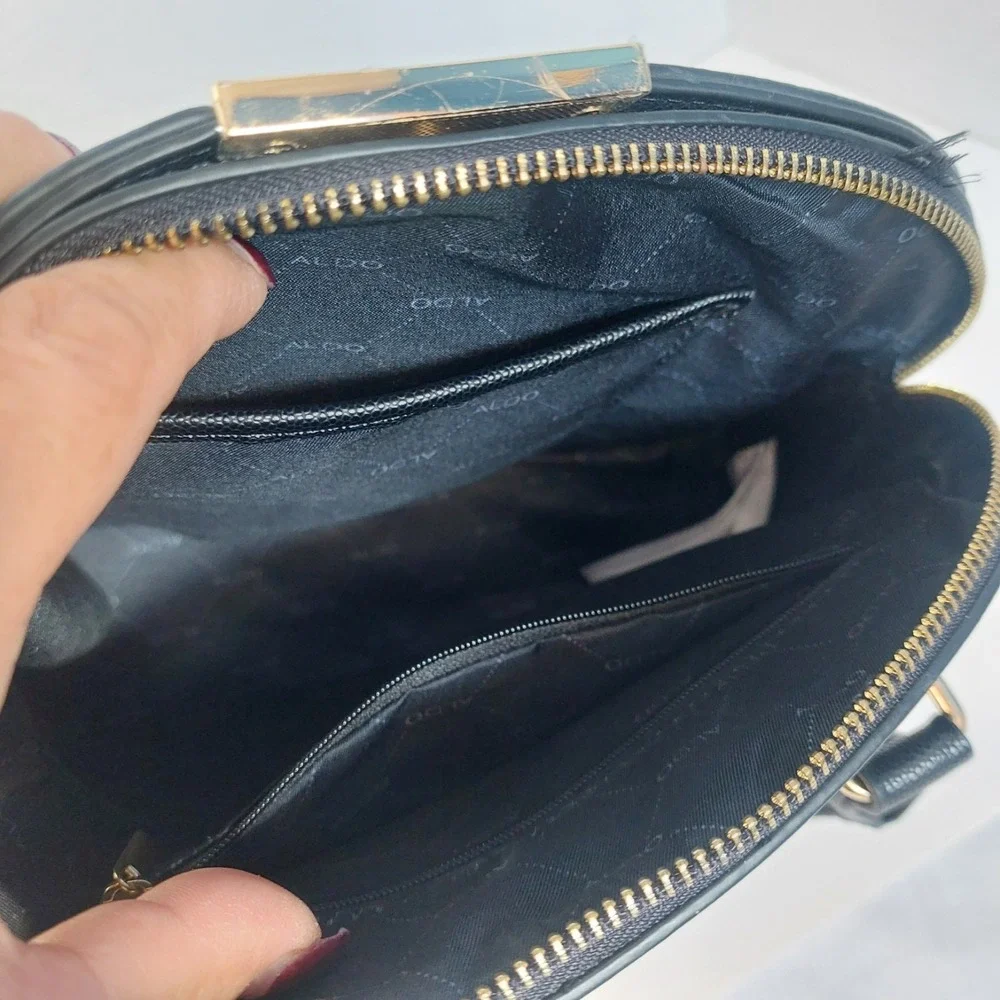 Aldo Black Pentir Satchel‎ Faux Leather